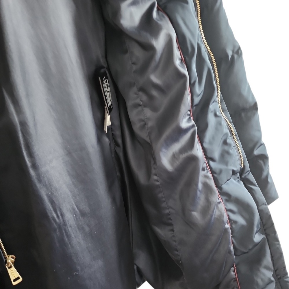 Cole Haan Puffer Jacket Womens Medium Navy Blue Quilted Winter Chic Down Parka - Picture 7 of 11